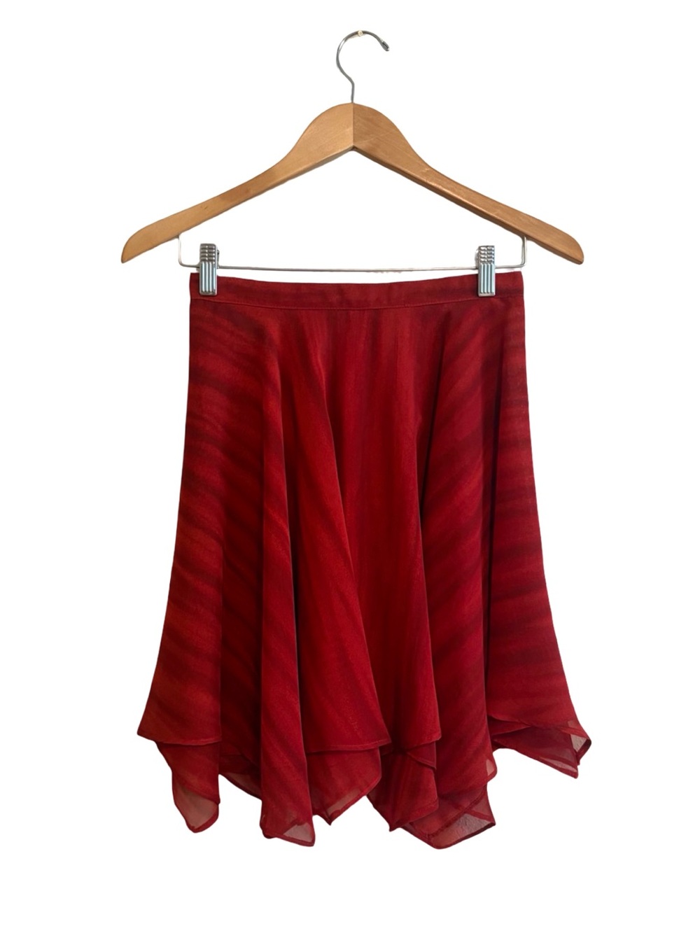 Vintage | French Made Deep Red Chiffon Skirt